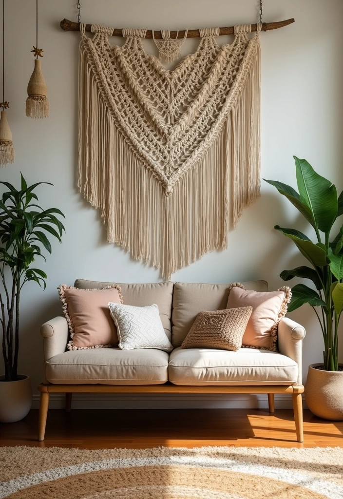 20 Best 70s Living Room Decor Ideas - 6. Macramé Wall Hangings