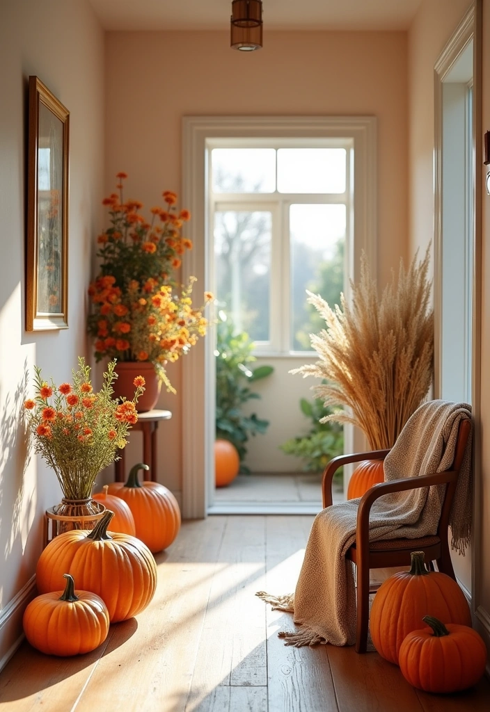 20 Boho Hallway Design Ideas - 19. Seasonal Decor