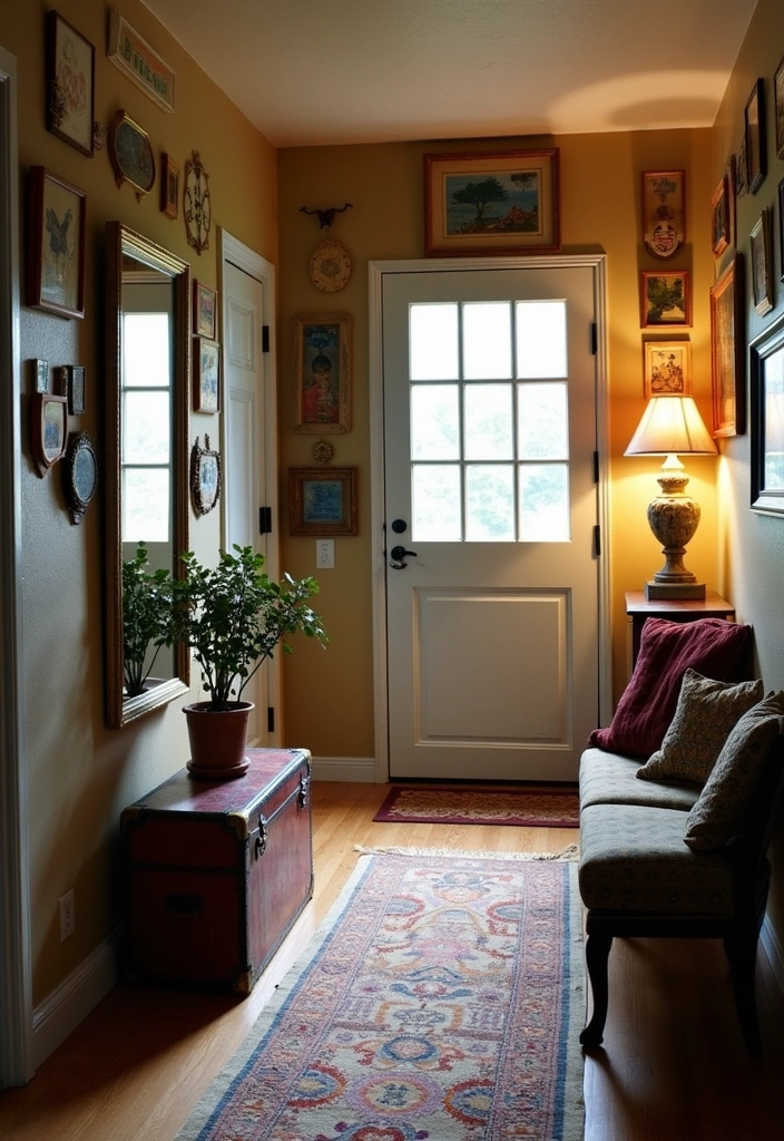 20 Boho Hallway Design Ideas - 6. Vintage Accents