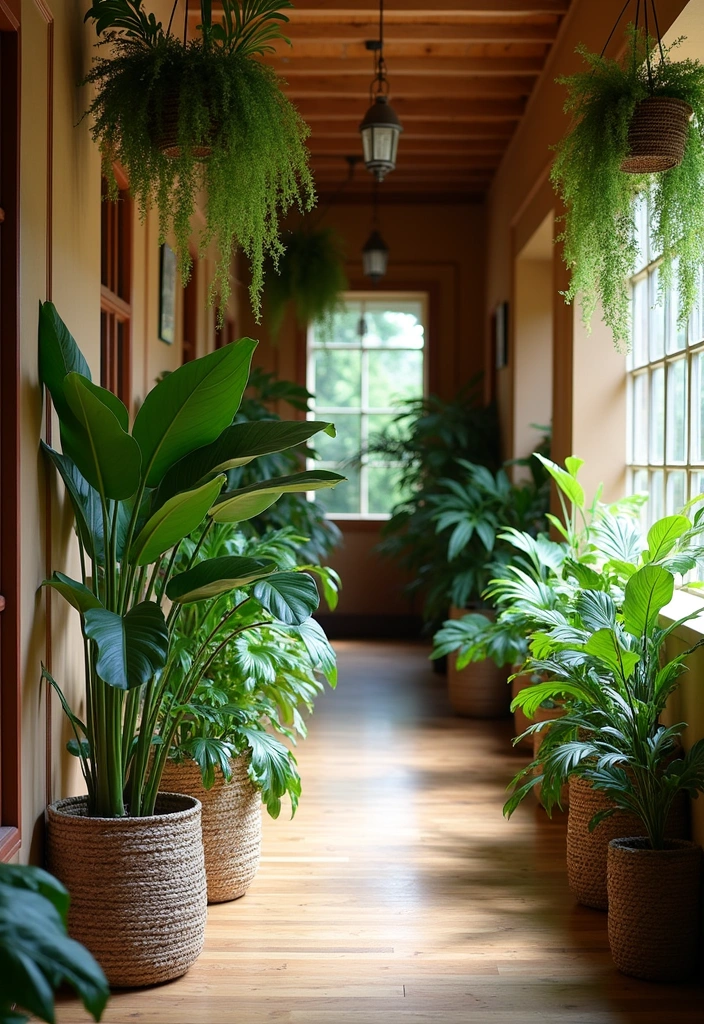 20 Boho Hallway Design Ideas - 7. Bohemian Plantscape