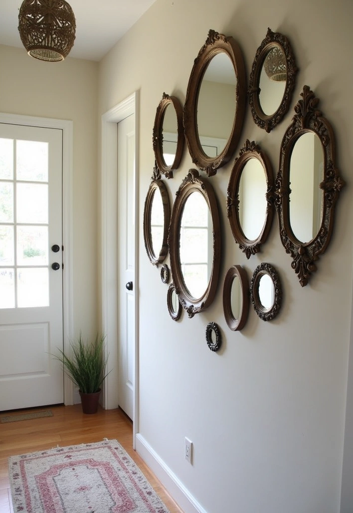 20 Boho Hallway Design Ideas - 9. Mirror Magic