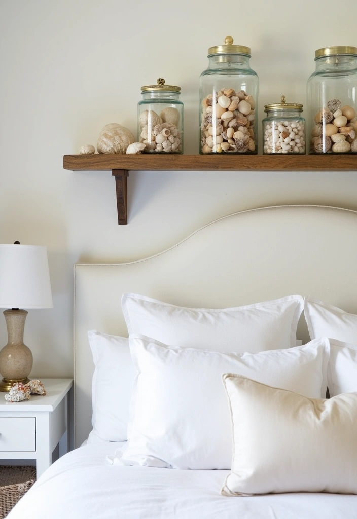20 Coastal Bedroom Ideas: Transform Your Space into a Beachy Retreat - 11. Shell Collection Display