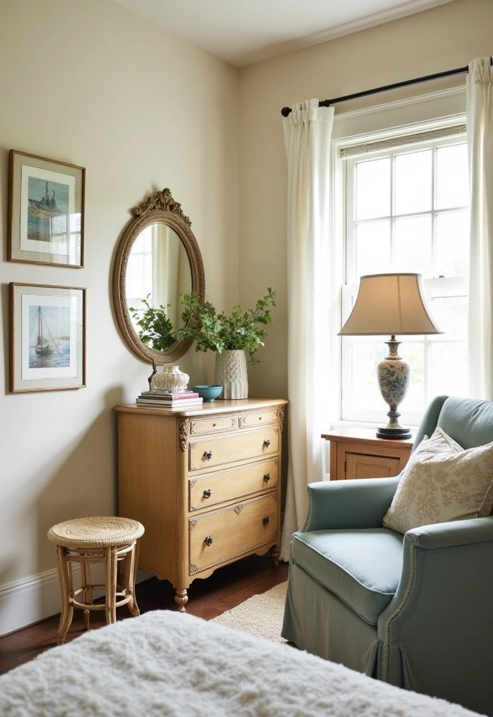 20 Coastal Bedroom Ideas: Transform Your Space into a Beachy Retreat - 13. Vintage Coastal Finds