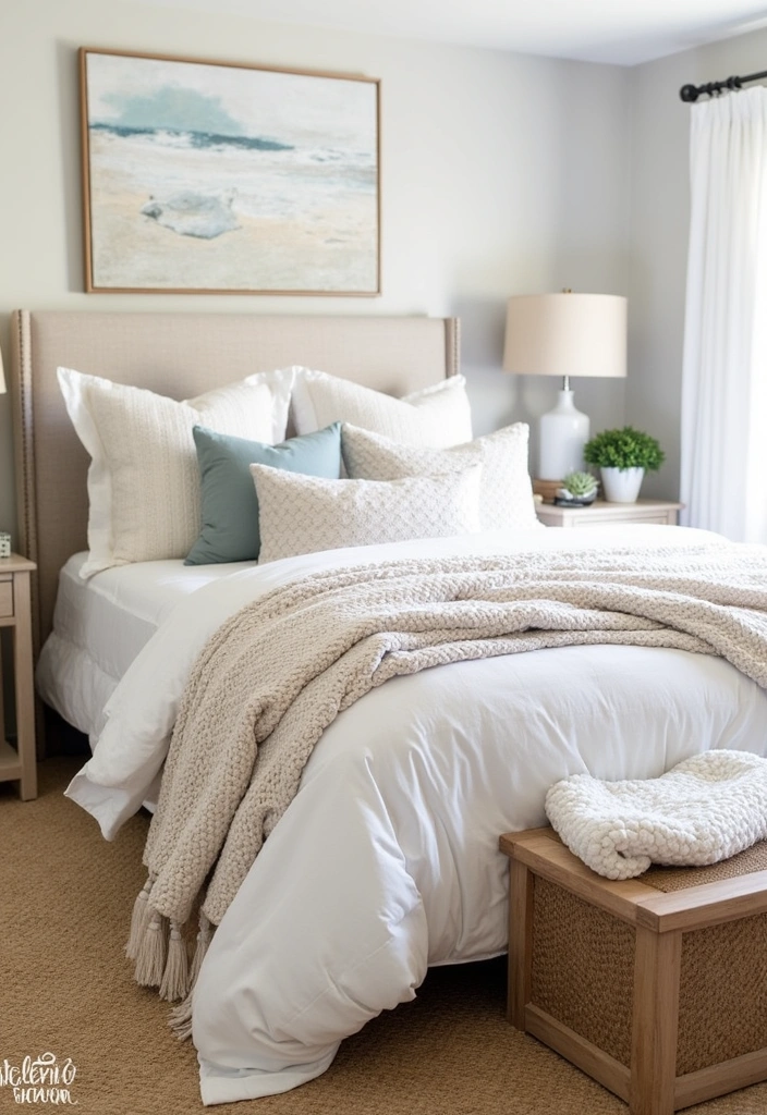 20 Coastal Bedroom Ideas: Transform Your Space into a Beachy Retreat - 16. Layered Textures