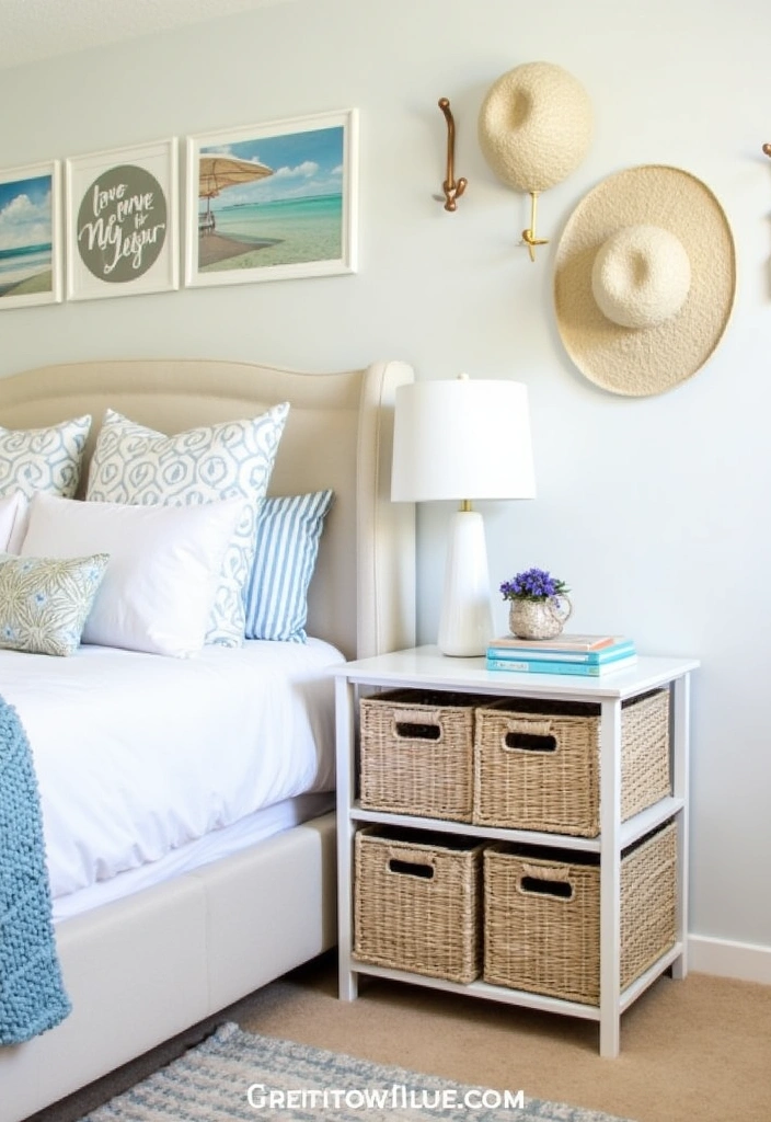 20 Coastal Bedroom Ideas: Transform Your Space into a Beachy Retreat - 19. Functional Decor