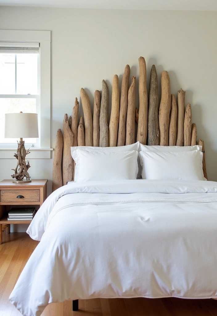 20 Coastal Bedroom Ideas: Transform Your Space into a Beachy Retreat - 3. Driftwood Accents