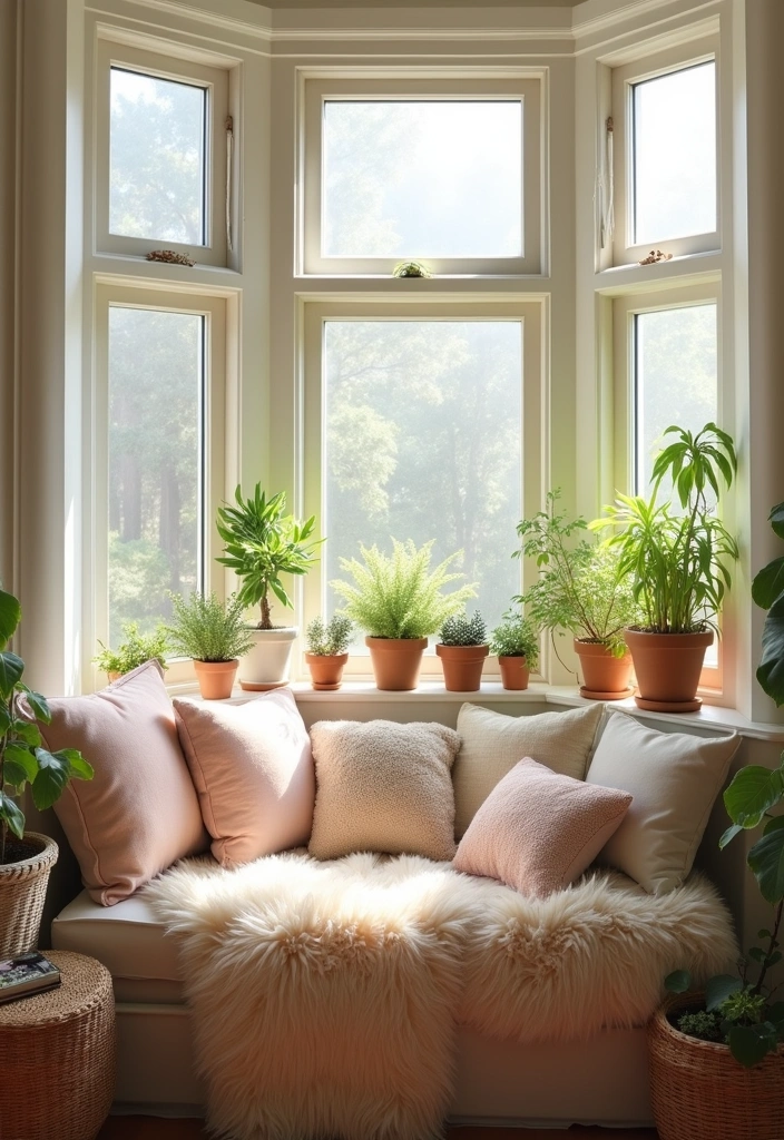 20 Cozy Modern Farmhouse Reading Nook Ideas - 2. Sunlit Bay Window Retreat