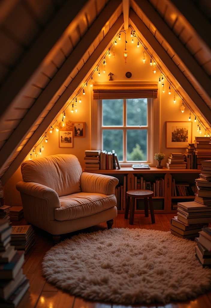 20 Cozy Modern Farmhouse Reading Nook Ideas - 4. Cozy Attic Hideaway