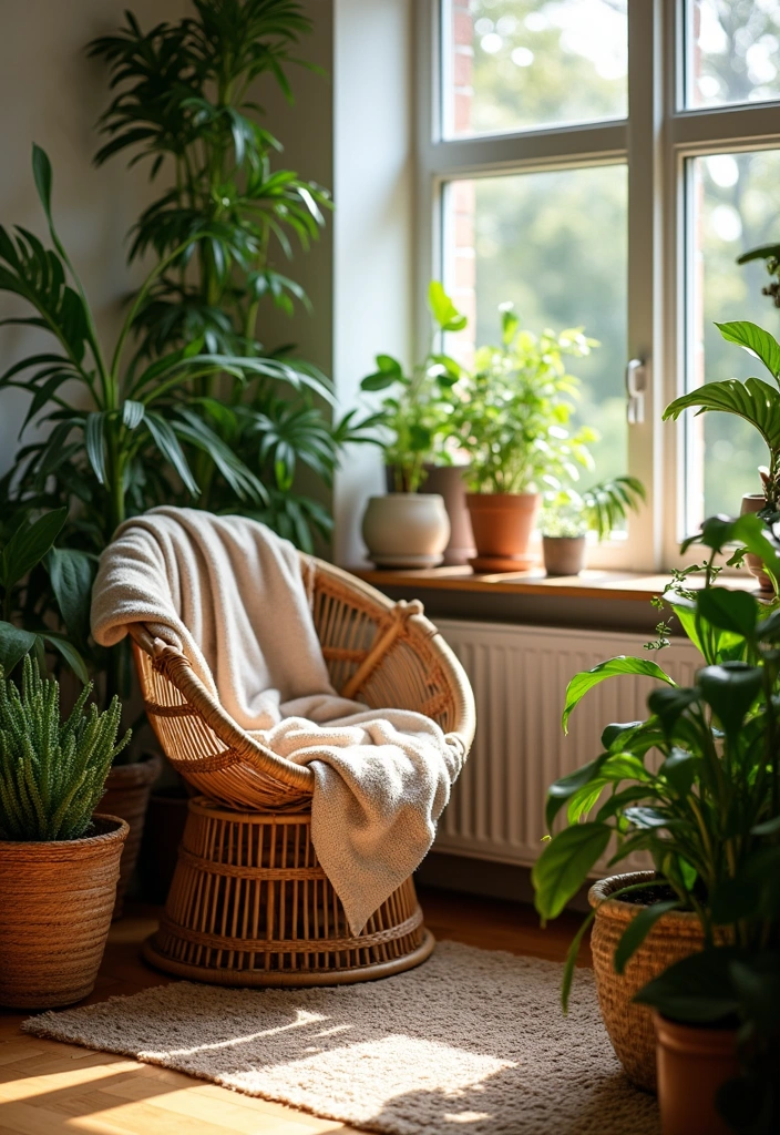 20 Cozy Modern Farmhouse Reading Nook Ideas - 7. Nature-Inspired Nook