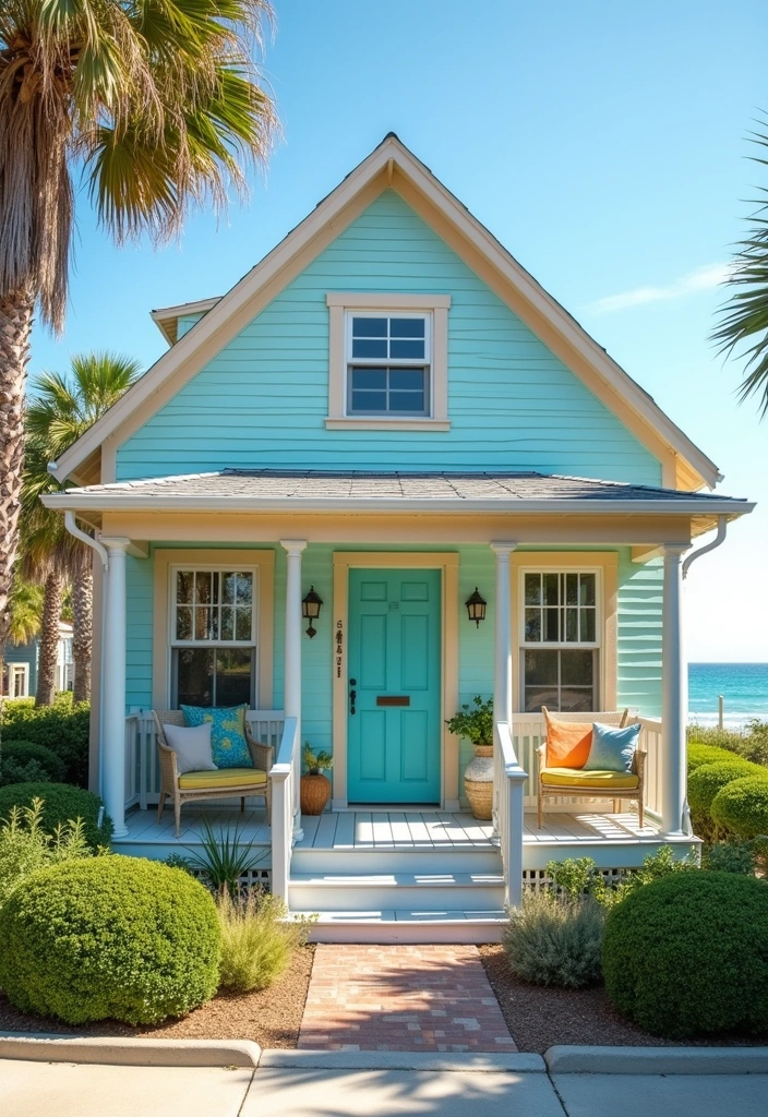 20 Incredible Modern Beach House Exterior Ideas - 2. Coastal Color Palette