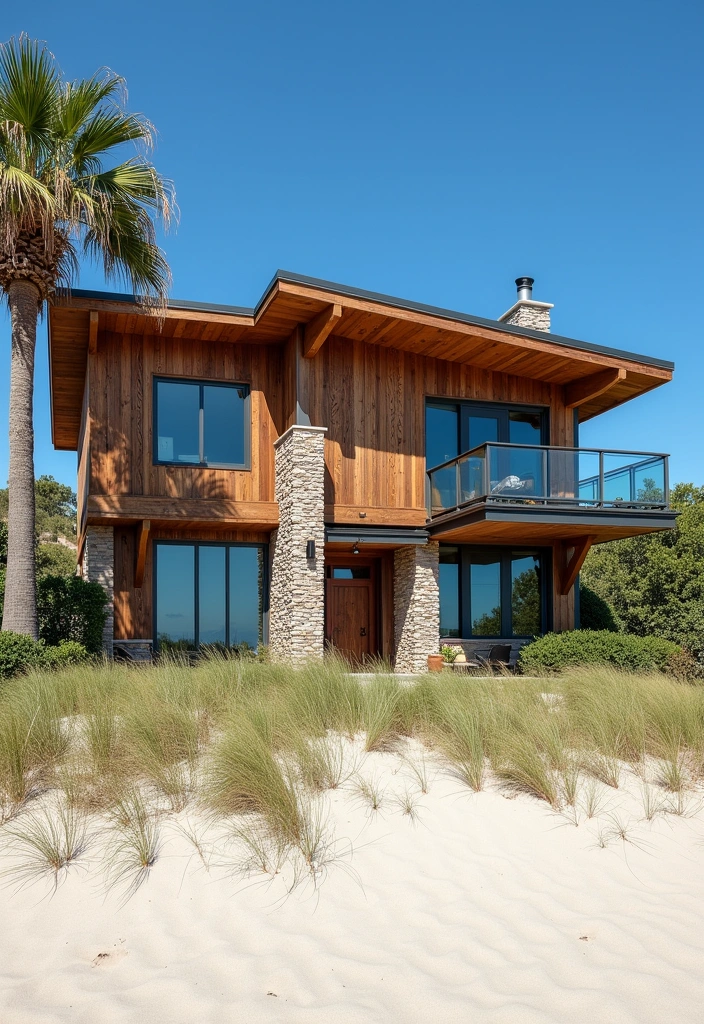 20 Incredible Modern Beach House Exterior Ideas - 3. Textured Facades