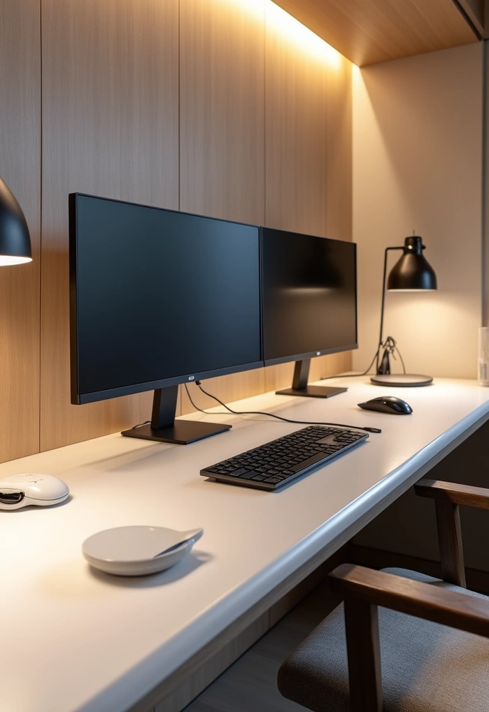 20 Inspiring Japanese Home Office Designs - 10. Integrated Technology