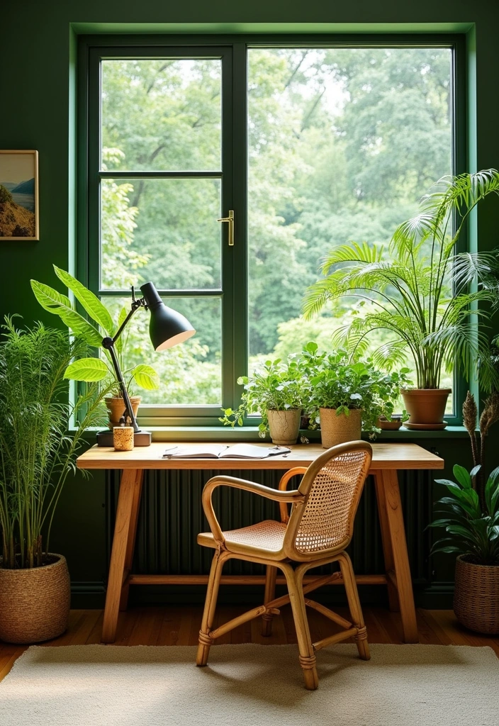 20 Inspiring Japanese Home Office Designs - 2. Nature-Inspired Decor
