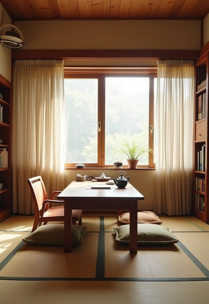 20 Inspiring Japanese Home Office Designs - 4. Tatami Mat Workspaces