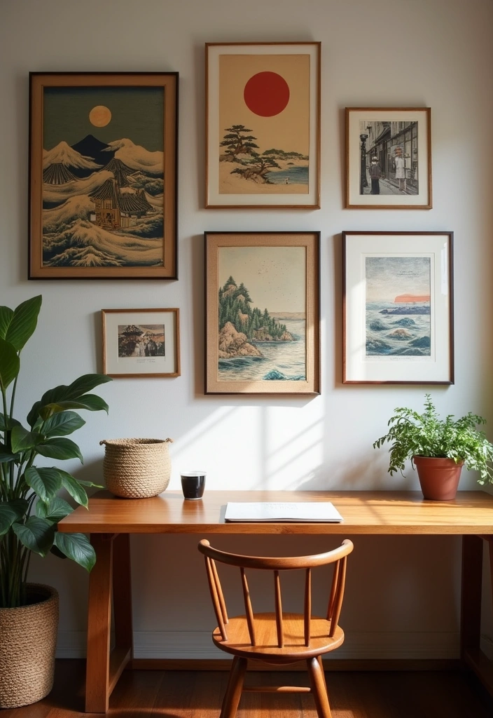 20 Inspiring Japanese Home Office Designs - 9. Artful Displays
