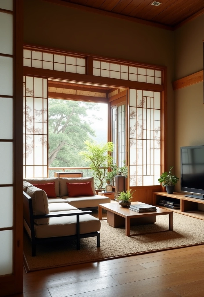 20 Japanese Living Room Ideas: Embrace Tranquility and Elegance - 4. Shoji Screens for Privacy