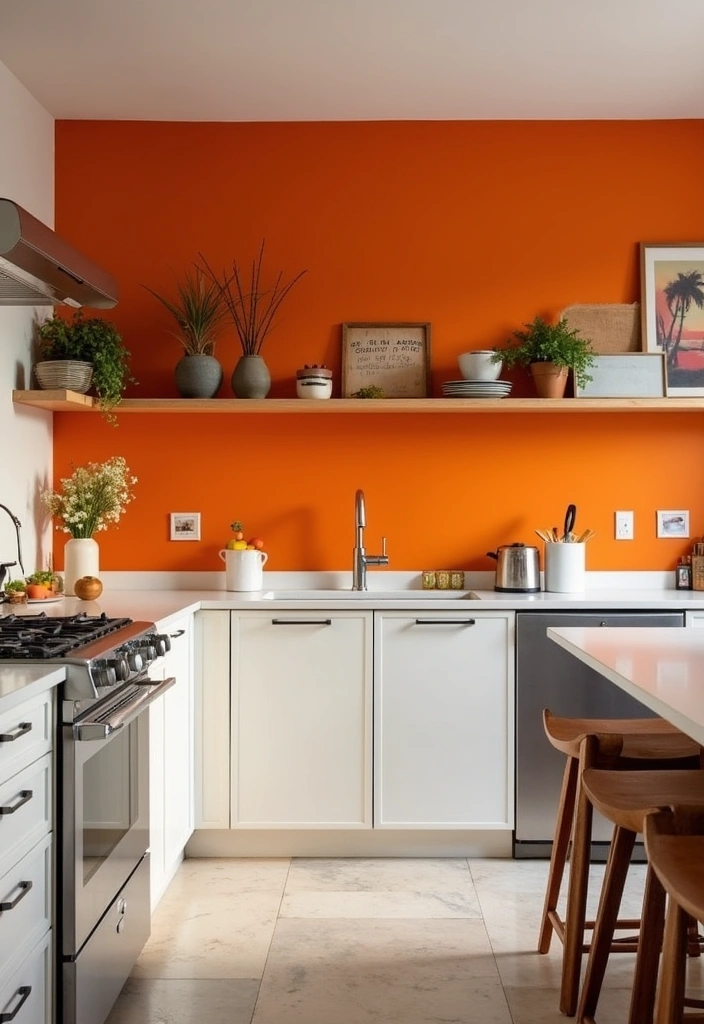 20 Mid Century Modern Kitchen Ideas - 18. Bold Accent Walls