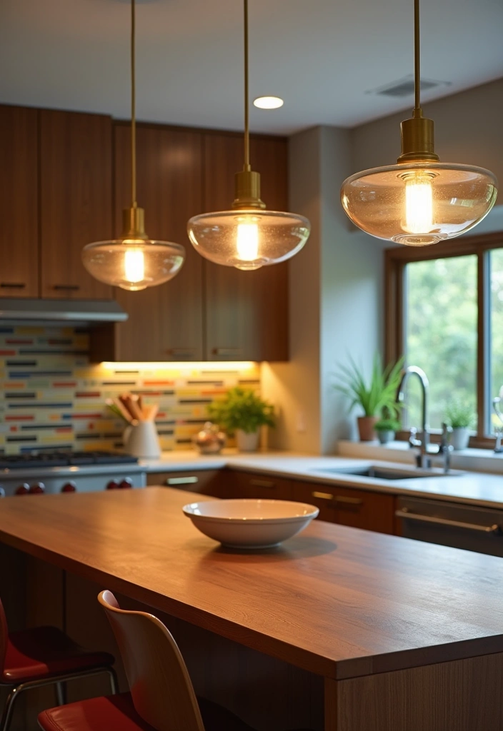 20 Mid Century Modern Kitchen Ideas - 5. Minimalist Lighting Fixtures