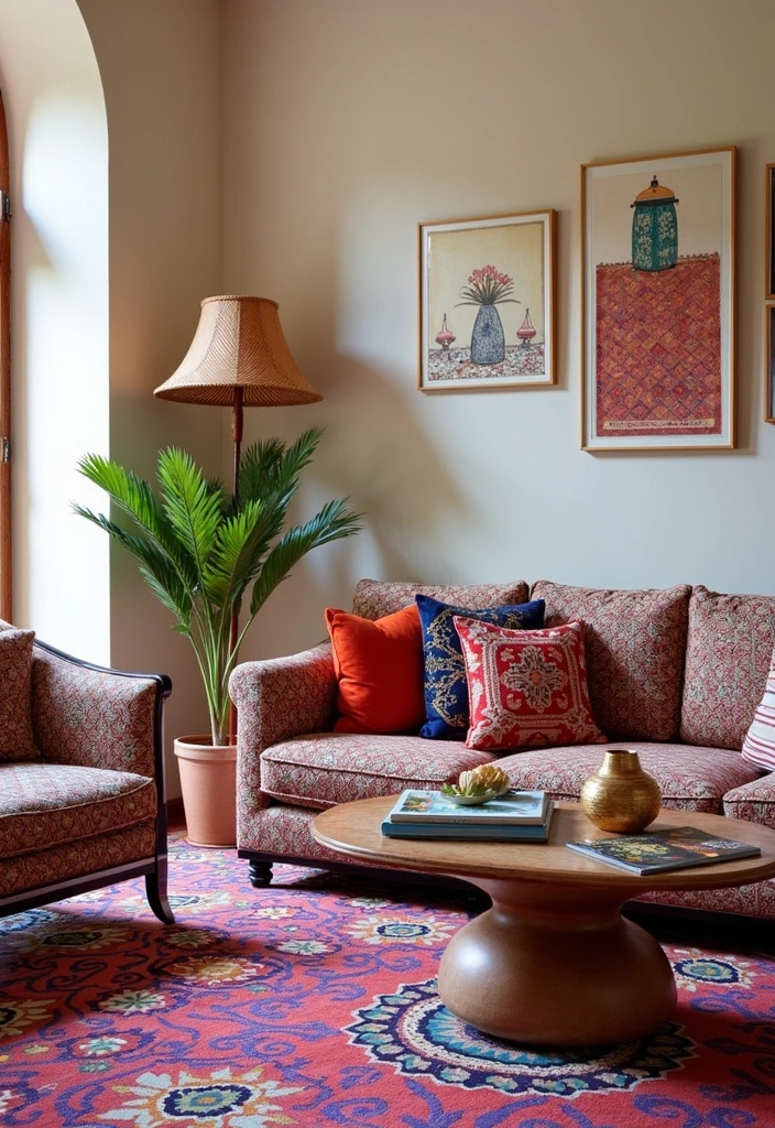 20 Style a Moroccan Living Room Ideas - 15. Playful Patterns