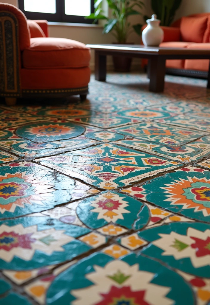 20 Style a Moroccan Living Room Ideas - 3. Intricate Tile Patterns