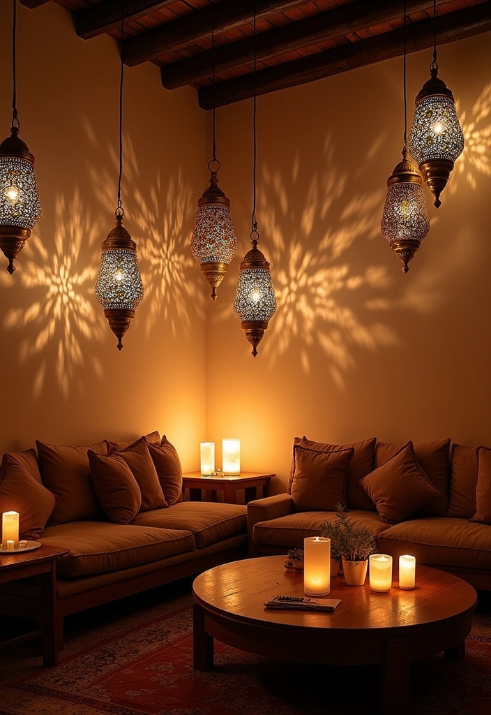 20 Style a Moroccan Living Room Ideas - 4. Statement Lighting