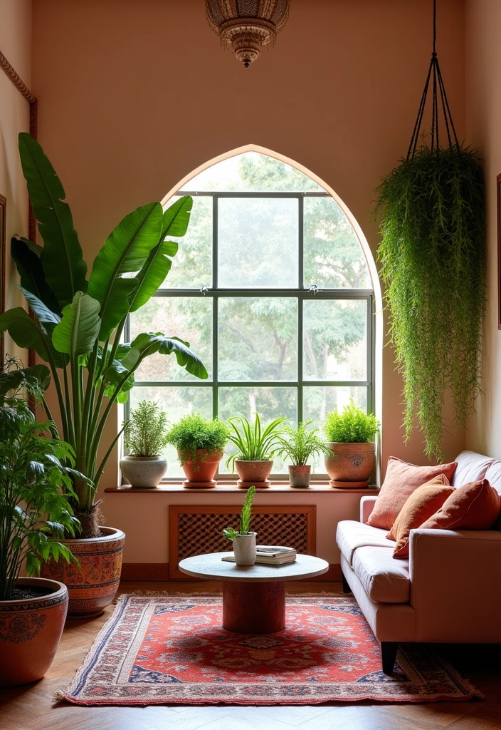 20 Style a Moroccan Living Room Ideas - 7. Exotic Plants