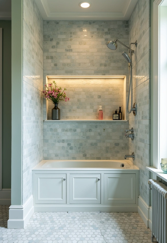 20 Vibrant Spanish Bathroom Design Ideas - 19. Customized Shower Nooks