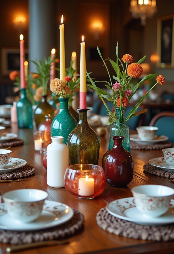 21 Best 70s Dining Room Design Ideas - 13. Eclectic Centerpieces