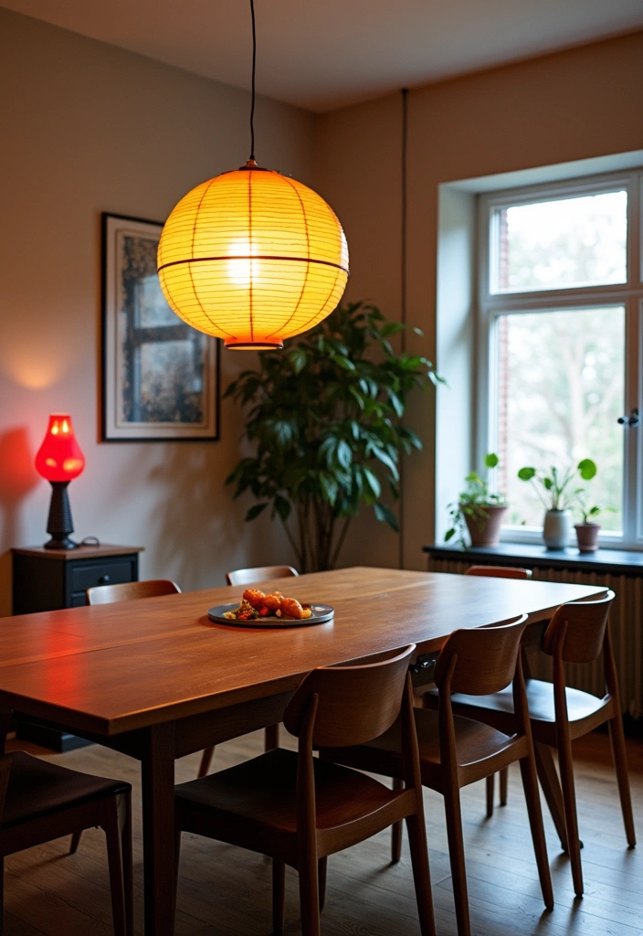 21 Best 70s Dining Room Design Ideas - 3. Retro Lighting Fixtures