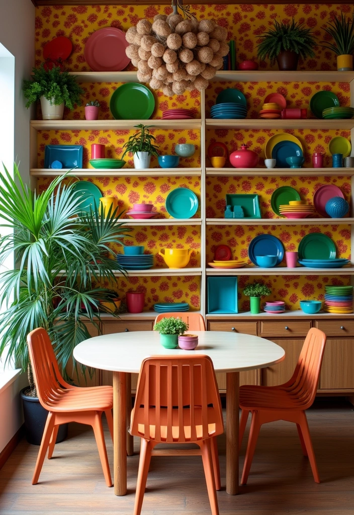 21 Best 70s Dining Room Design Ideas - 7. Open Shelving Displays