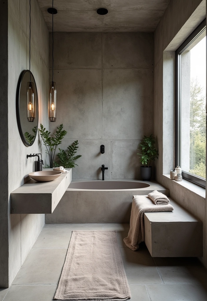 21 Dark Bathroom Design Ideas - 7. Industrial Chic