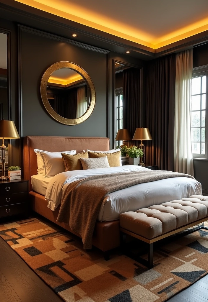 21 Modern Victorian Bedroom Ideas - 13. Modern Art Deco Elements