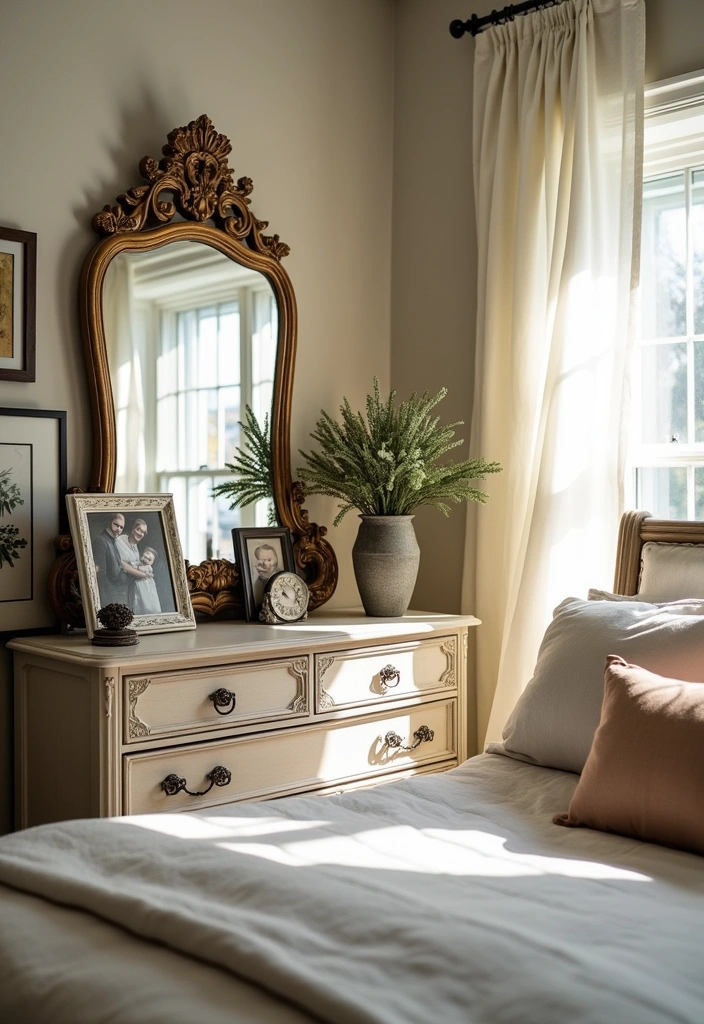 21 Modern Victorian Bedroom Ideas - 7. Vintage Accents