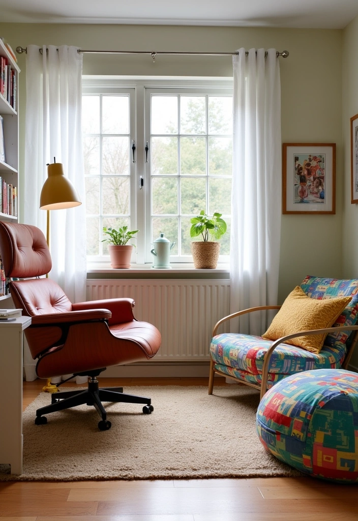 21 Nostalgic 70s Home Office Ideas - 14. Unique Seating Options