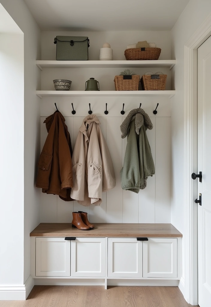 21 Revitalizing Scandinavian Mudrooms Ideas - 11. Wall-Mounted Solutions