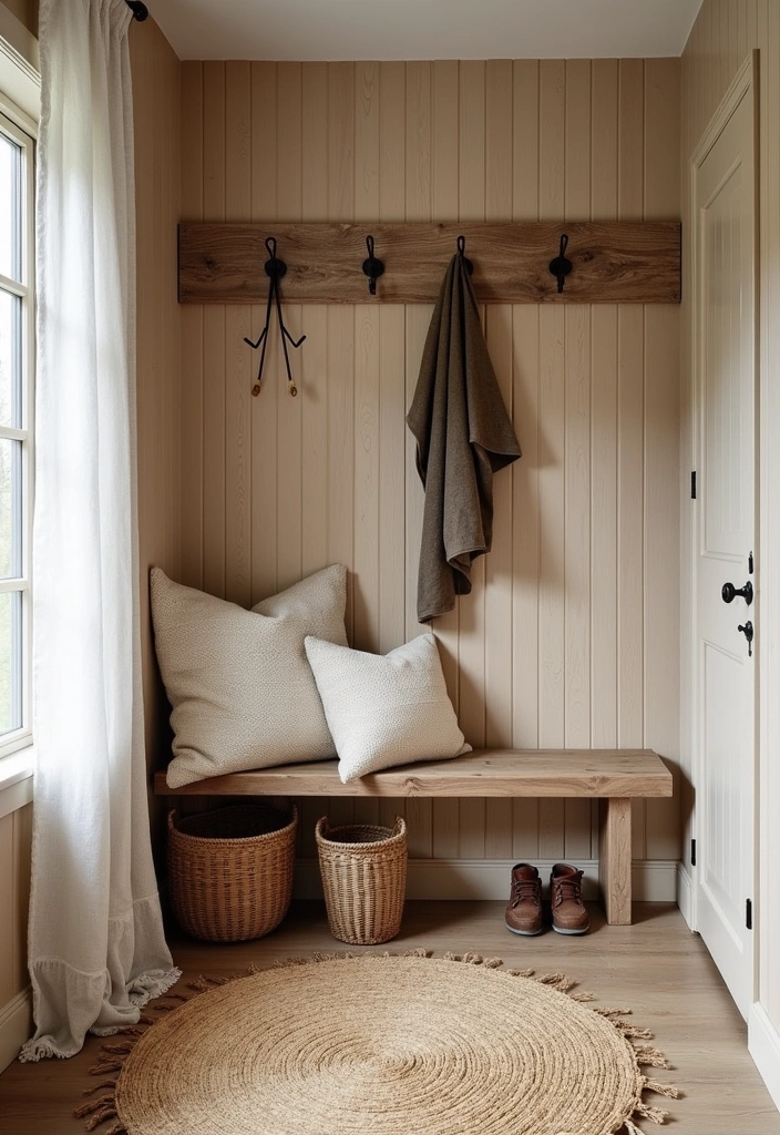 21 Revitalizing Scandinavian Mudrooms Ideas - 3. Natural Textures