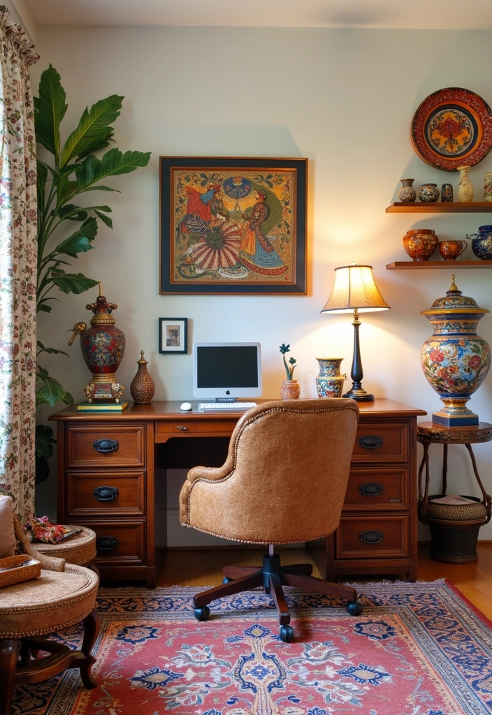 21 Spanish Home Office Ideas - 15. Cultural Accents