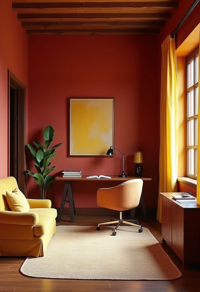 21 Spanish Home Office Ideas - 21. Warm Color Palette