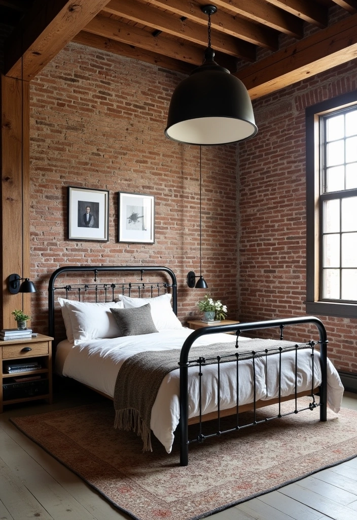 21 Trending Barndominium Bedroom Ideas - 5. Industrial Style