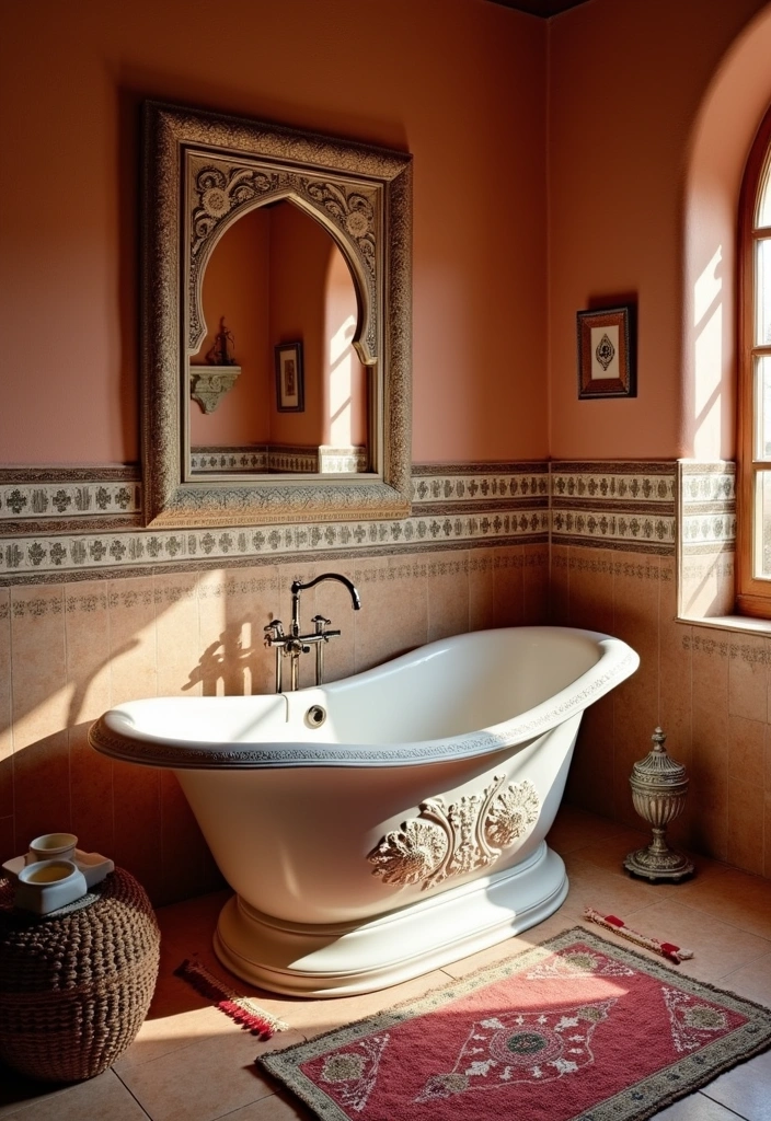 22 Aesthetic Moroccan Bathroom Design Ideas - 11. Unique Bathtubs