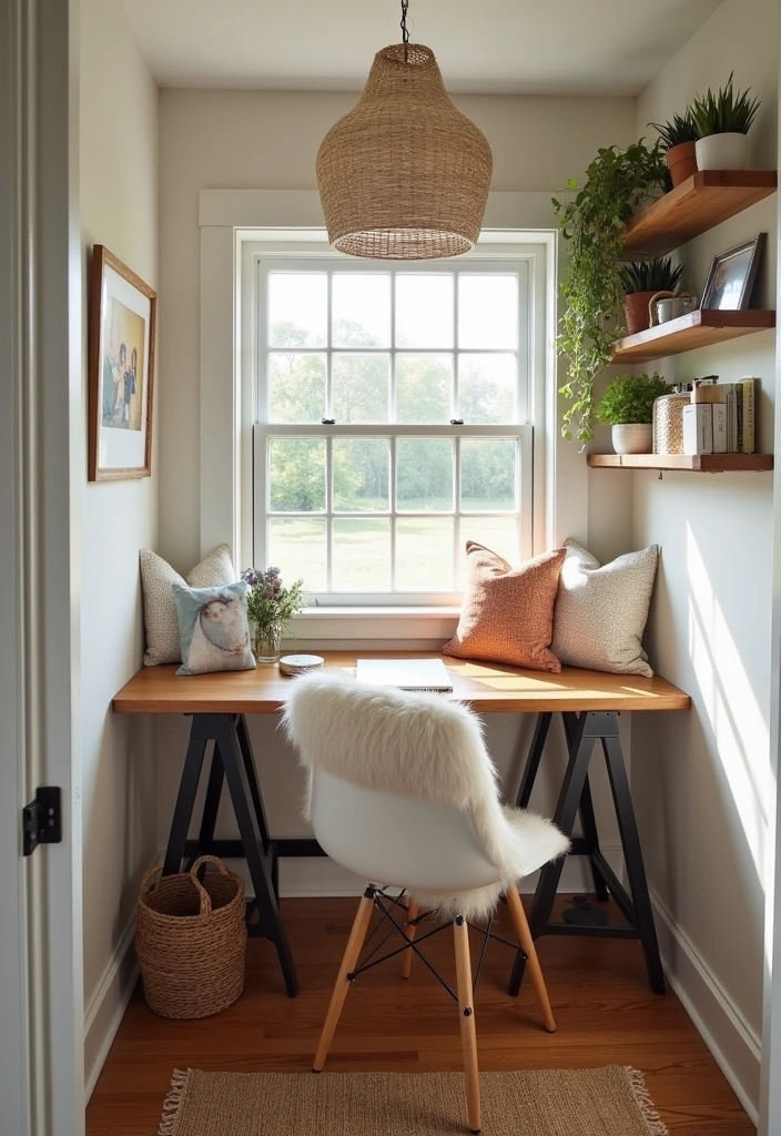 22 Beautiful Modern Farmhouse Home Office Ideas - 3. Cozy Nooks