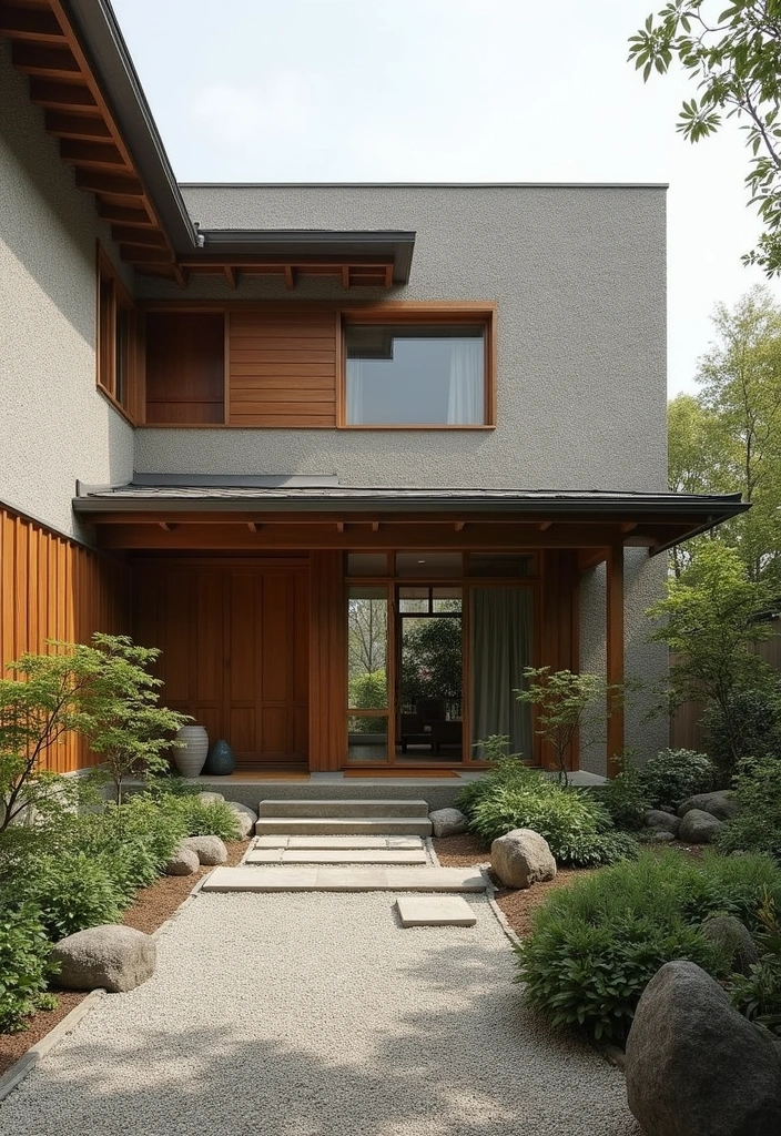 22 Beautiful Modern Japanese Exteriors Ideas - 14. Textured Wall Finishes