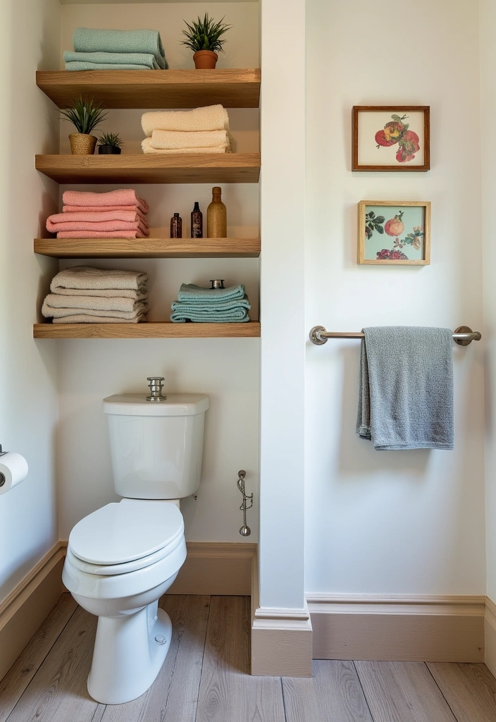 22 Cute 70s Bathroom Ideas - 14. Open Shelving