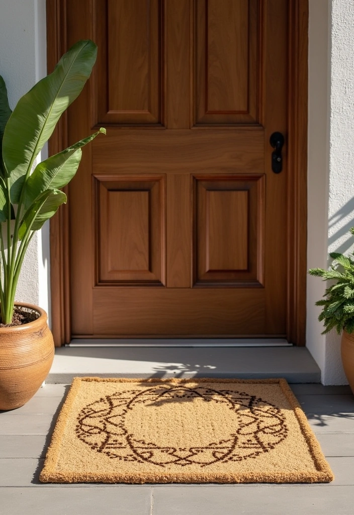 22 Earthy Entryway Design Ideas - 13. Unique Door Mats