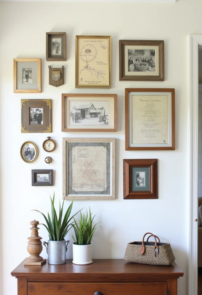 22 Earthy Entryway Design Ideas - 17. Entryway Gallery Wall