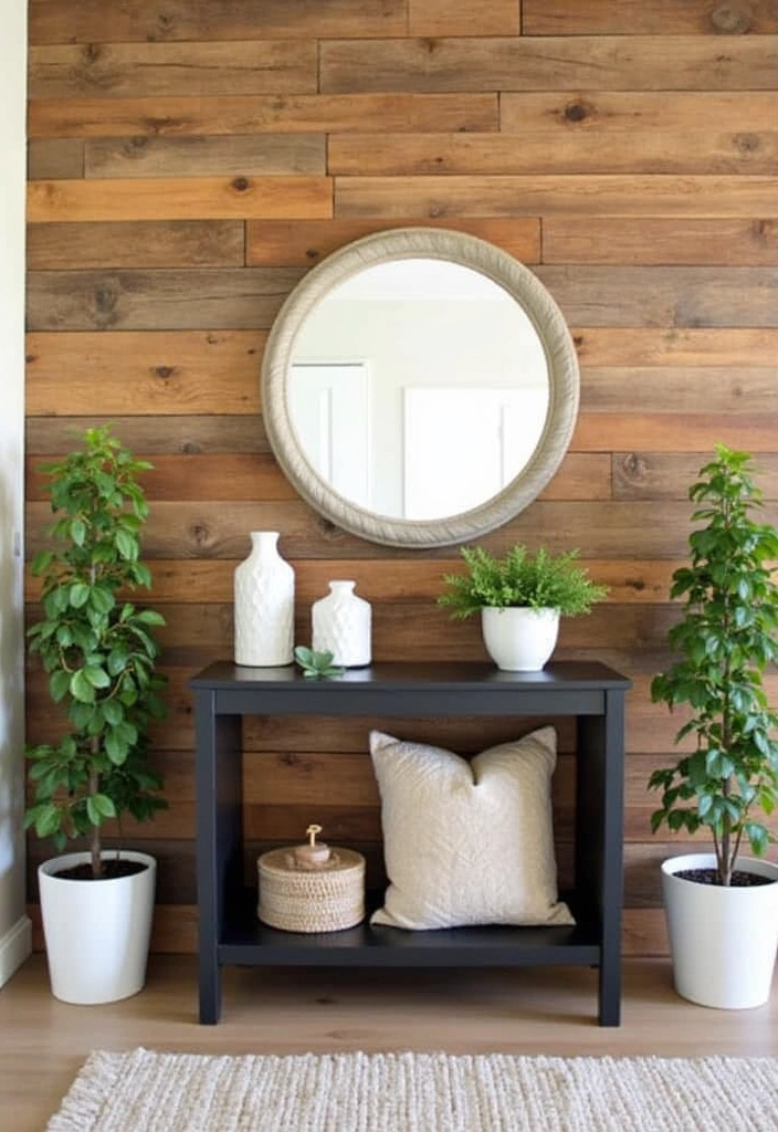 22 Earthy Entryway Design Ideas - 18. Earthy Accent Walls