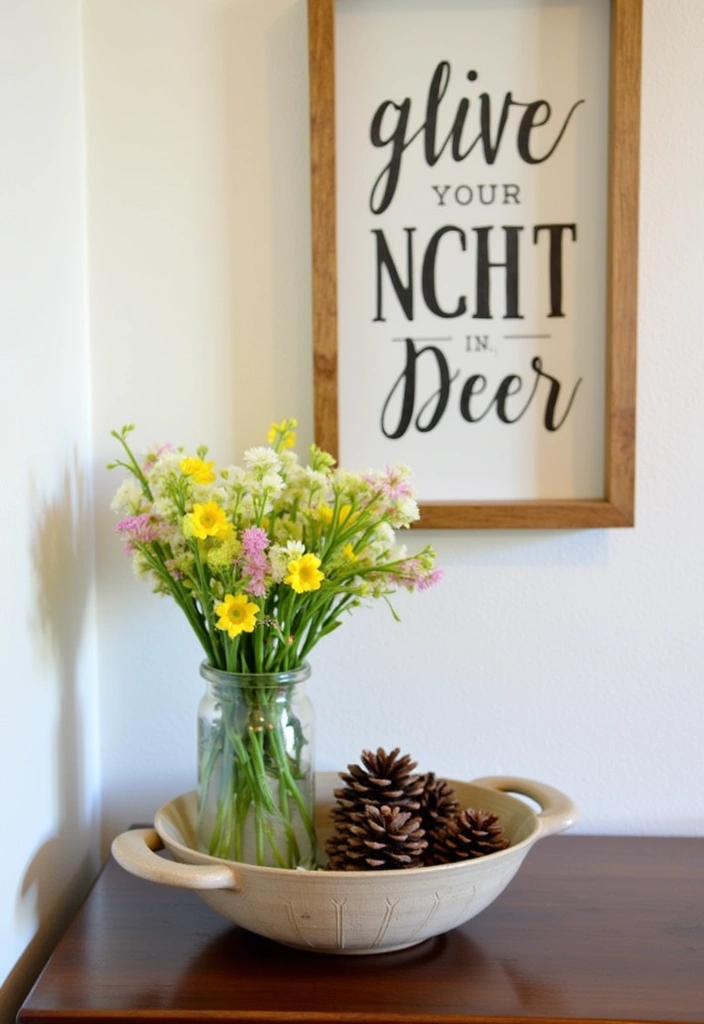 22 Earthy Entryway Design Ideas - 20. Seasonal Decor