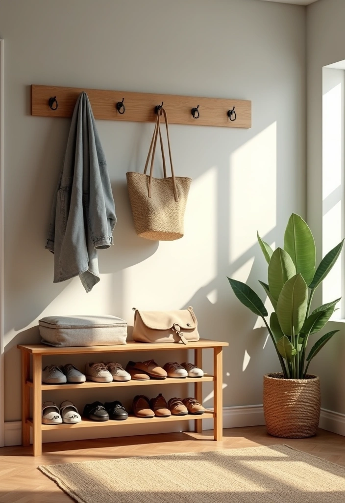 22 Earthy Entryway Design Ideas - 8. Functional Storage Solutions