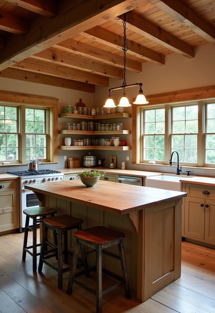 22 Farmhouse Kitchen Ideas to Inspire Your Cozy Space - 1. Rustic Wood Accents