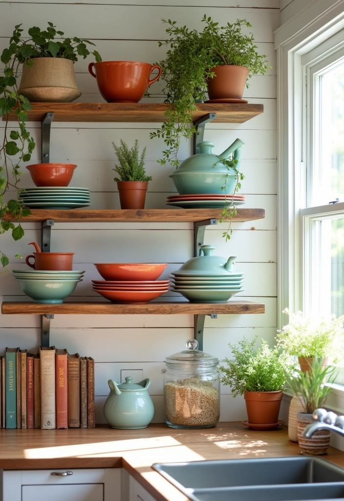 22 Farmhouse Kitchen Ideas to Inspire Your Cozy Space - 3. Open Shelving